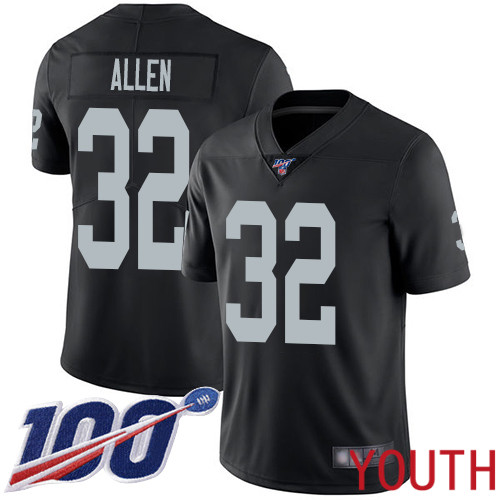 Oakland Raiders Limited Black Youth Marcus Allen Home Jersey NFL Football 32 100th Season Vapor Jersey